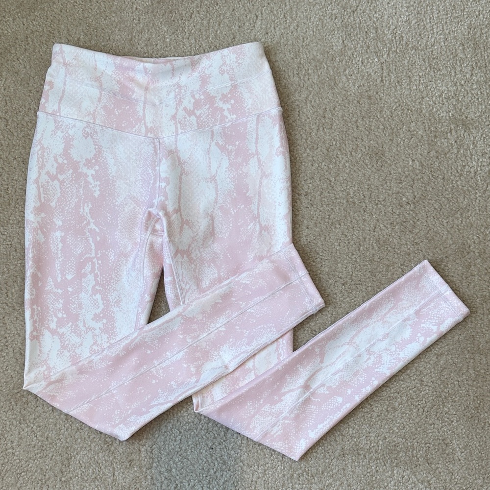 CALIA by Carrie Underwood Pink & White Snake-Print Leggings Size S